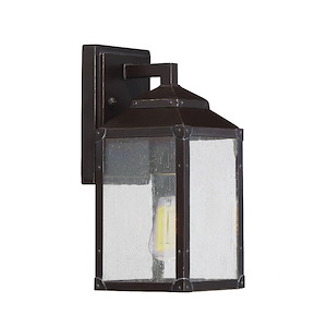 1 Light Outdoor Wall Lantern-Rustic Style with Modern Farmhouse and Transitional Inspirations-11.25 inches tall by 5 inches wide - 1233272