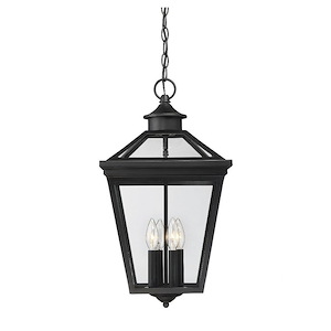 4 Light Outdoor Hanging Lantern-Modern Farmhouse Style with Rustic and Transitional Inspirations-21 inches tall by 12 inches wide - 1051573