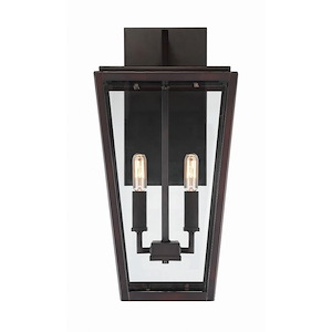 2 Light Outdoor Wall Lantern-Modern Style with Contemporary and Transitional Inspirations-19.5 inches tall by 9.5 inches wide