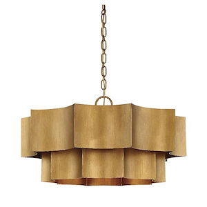 6 Light Pendant-Transitional Style with Contemporary Inspirations-16 inches tall by 30 inches wide - 1096446