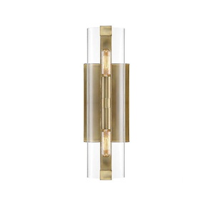 2 Light Wall Sconce-Contemporary Style with Modern and Scandiinavian Inspirations-15.5 inches tall by 4.5 inches wide