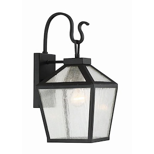 1 Light Outdoor Wall Lantern-Modern Farmhouse Style with Rustic and Transitional Inspirations-16.5 inches tall by 8 inches wide