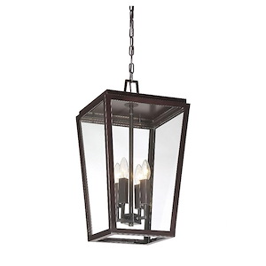 4 Light Outdoor Hanging Lantern-Modern Style with Contemporary and Transitional Inspirations-22 inches tall by 12 inches wide - 1233415