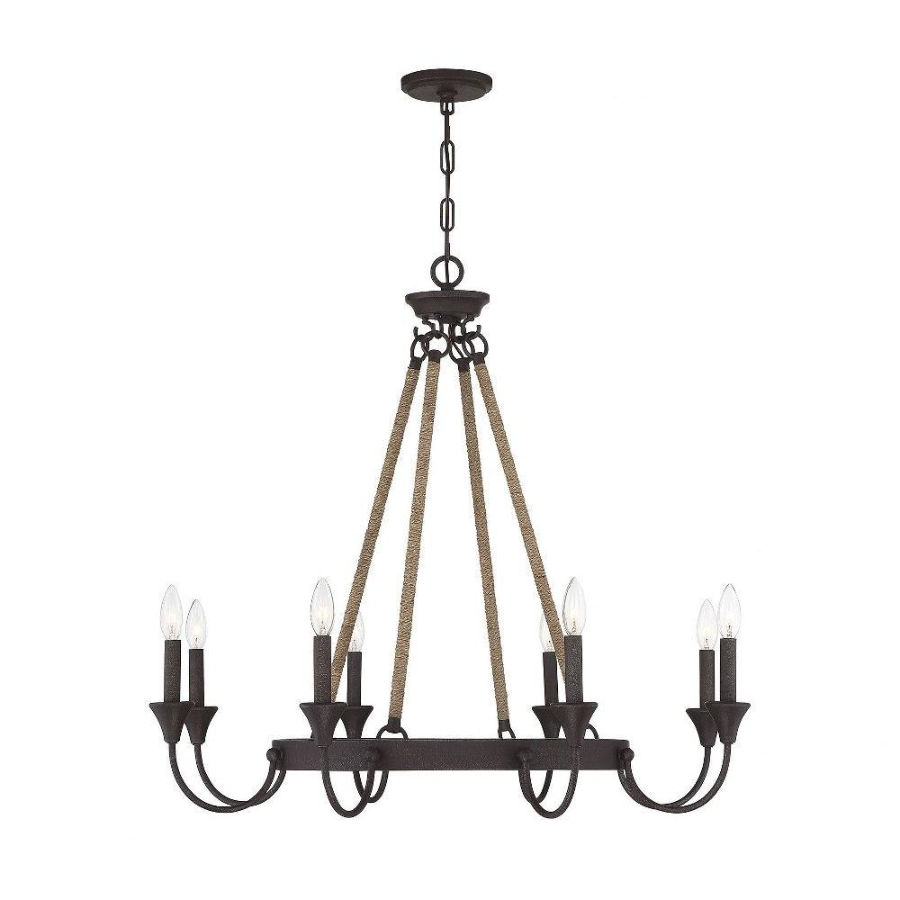 Bailey Street Home 159-BEL-3354977 8 Light Chandelier-Industrial Style with Eclectic and Transitional Inspirations-30.5 inches tall by 34 inches wide