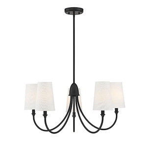 5 Light Chandelier-Transitional Style with Modern and Farmhouse Inspirations-13 inches tall by 29 inches wide - 1096401