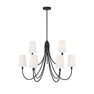 9 Light Chandelier-Transitional Style with Modern and Farmhouse Inspirations-24 inches tall by 35 inches wide - 1096402