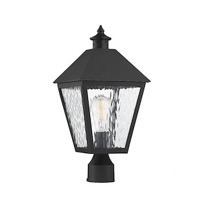 1 Light Outdoor Post Lantern-Traditional Style with Rustic and Farmhouse Inspirations-19 inches tall by 9 inches wide - 1233399