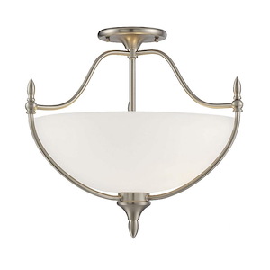 3 Light Semi-Flush Mount-Traditional Style with Transitional and Contemporary Inspirations-15.5 inches tall by 18 inches wide - 1096861