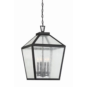 4 Light Outdoor Hanging Lantern-Modern Farmhouse Style with Rustic and Transitional Inspirations-23.5 inches tall by 15 inches wide - 1233409
