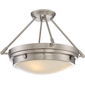 3 Light Semi-Flush Mount-Transitional Style with Contemporary and Industrial Inspirations-13.5 inches tall by 18.5 inches wide - 1096669