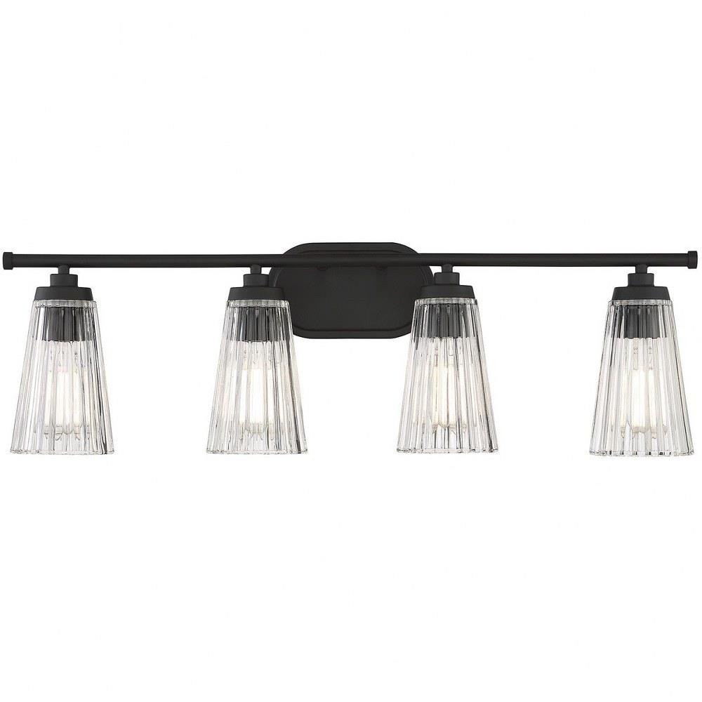 Bailey Street Home 159-BEL-1105854 Parsons Leas - 4 Light Vanity Light In Vintage Style-10 Inches Tall and 30.5 Inches Wide