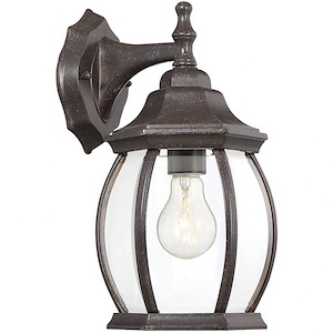1 Light Outdoor Wall Lantern in Traditional Style-14 Inches Tall and 7 Inches Wide - 1270053
