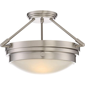 2 Light Semi-Flush Mount-Transitional Style with Contemporary and Industrial Inspirations-10.75 inches tall by 16.5 inches wide - 1269831