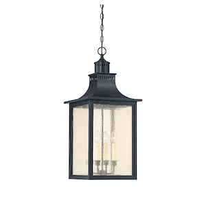 4 Light Outdoor Hanging Lantern-Modern Farmhouse Style with Rustic and Transitional Inspirations-29.5 inches tall by 13 inches wide
