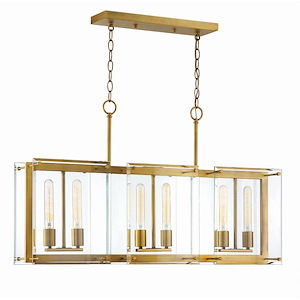 6 Light Linear Chandelier-Modern Style with Contemporary and Transitional Inspirations-21 inches tall by 8 inches wide - 1269819