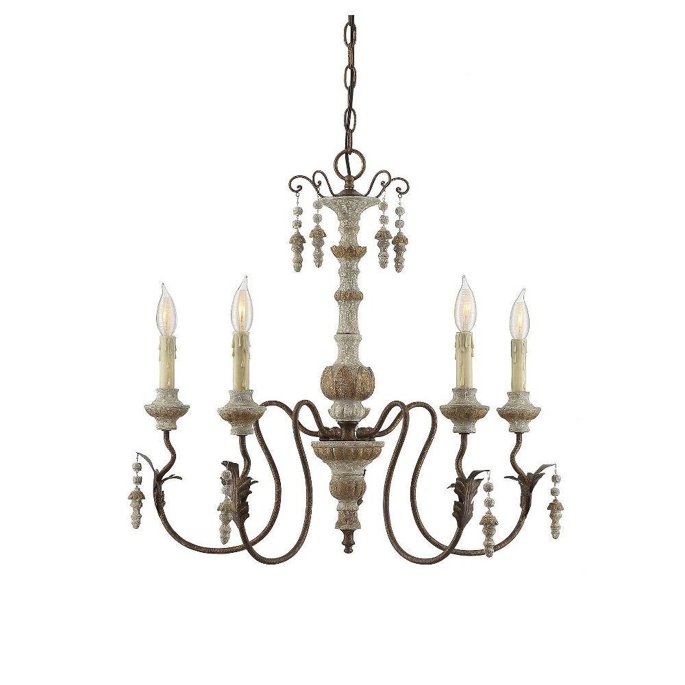 Bailey Street Home 159-BEL-4782075 5 Light Chandelier-Shabby Chic Style with Farmhouse and Rustic Inspirations-24 inches tall by 26 inches wide