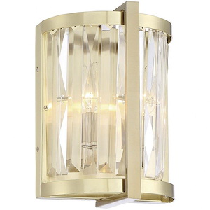 2 Light Wall Sconce-Transitional Style with Contemporary and Glam Inspirations-11 inches tall by 8 inches wide - 1269993