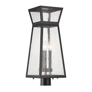Calder Warren - 3 Light Outdoor Post Lantern In Modern Style-23.25 Inches Tall and 9 Inches Wide