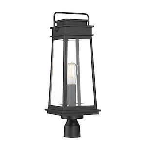 Earnock Street - 1 Light Outdoor Post Lantern In Mission Style-24.25 Inches Tall and 8.25 Inches Wide