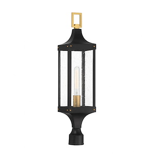 Langford Acres - 1 Light Outdoor Post Lantern In Contemporary Style-28 Inches Tall and 6.5 Inches Wide