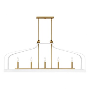 Waterside Circus - 5 Light Linear Chandelier In Modern Style-18.5 Inches Tall and 15 Inches Wide - 1327258