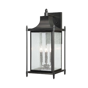 3 Light Outdoor Wall Lantern-Transitional Style with Modern Farmhouse and Contemporary Inspirations-23.5 inches tall by 11 inches wide - 1233928