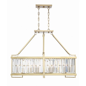 8 Light Linear Chandelier-Transitional Style with Contemporary and Glam Inspirations-27.75 inches tall by 14 inches wide - 1269855