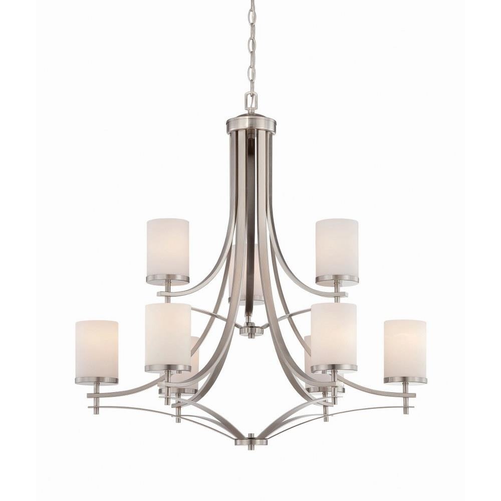 Bailey Street Home 159-BEL-440634 9 Light Chandelier-Transitional Style with contemporary Inspirations-33 inches tall by 32.5 inches wide