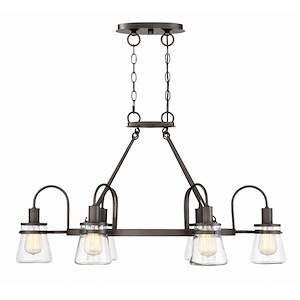 6 Light Outdoor Chandelier-Rustic Style with Modern Farmhouse and Transitional Inspirations-21 inches tall by 22 inches wide