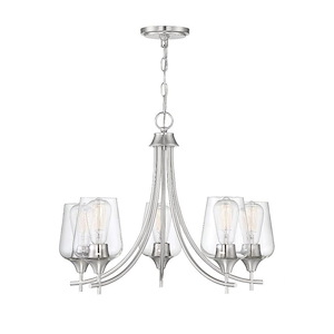 5 Light Chandelier-Transitional Style with Contemporary and Bohemian Inspirations-18.5 inches tall by 23 inches wide - 1096566