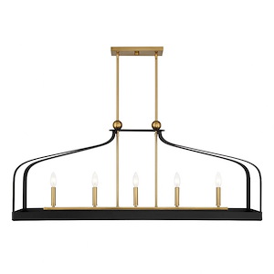 Waterside Circus - 5 Light Linear Chandelier In Modern Style-18.5 Inches Tall and 15 Inches Wide - 1327258