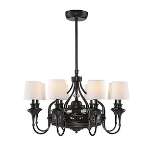 32W 8 LED Fandelier-Farmhouse Style with Transitional and Farmhouse Inspirations-20.25 inches tall by 34.75 inches wide