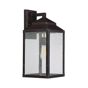 1 Light Outdoor Wall Lantern-Rustic Style with Modern Farmhouse and Transitional Inspirations-17.75 inches tall by 8 inches wide - 1233067