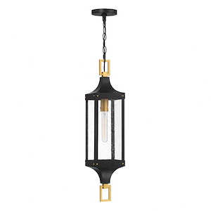 Langford Acres - 1 Light Outdoor Hanging Lantern In Contemporary Style-28 Inches Tall and 6.5 Inches Wide - 1327371