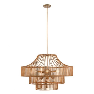 Down Hall - 8 Light Outdoor Chandelier In Bohemian Style-22 Inches Tall and 32 Inches Wide
