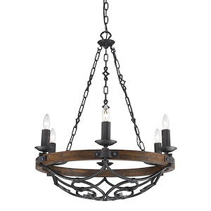 Houghton Parkway - 6 Light Chandelier in Sturdy style - 33.5 Inches high by 28.25 Inches wide - 1233857