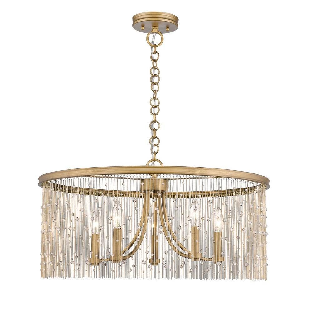 Bailey Street Home 170-BEL-4158817 Longfield Cottages - Chandelier 5 Light Steel in Glamour style - 12.63 Inches high by 25 Inches wide