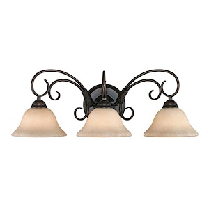 Wentworth Orchards - 3 Light Vanity Bathroom Light in Eclectic style - 9 Inches high by 24 Inches wide - 1234078