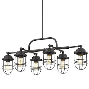 Bantock Road - 6 Light Linear Pendant in Sturdy style - 13.13 Inches high by 14 Inches wide - 1234199