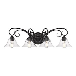 Wentworth Orchards - 4 Light Vanity Bathroom Light in Eclectic style - 9 Inches high by 32 Inches wide - 1234094