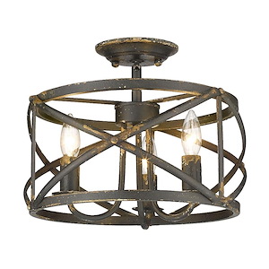 Hadrian Heath - 3 Light Semi-Flush Mount in Eclectic style - 11.13 Inches high by 13.5 Inches wide - 1234552