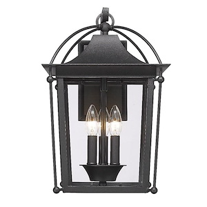 Virginia Park Road - 3 Light Outdoor Wall Mount 17.25 Inches Tall and 11 Inches Wide