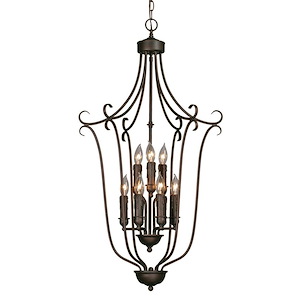 Tulip Head - 9 Light Caged Foyer Light in Casual style - 38 Inches high by 20 Inches wide - 1234861