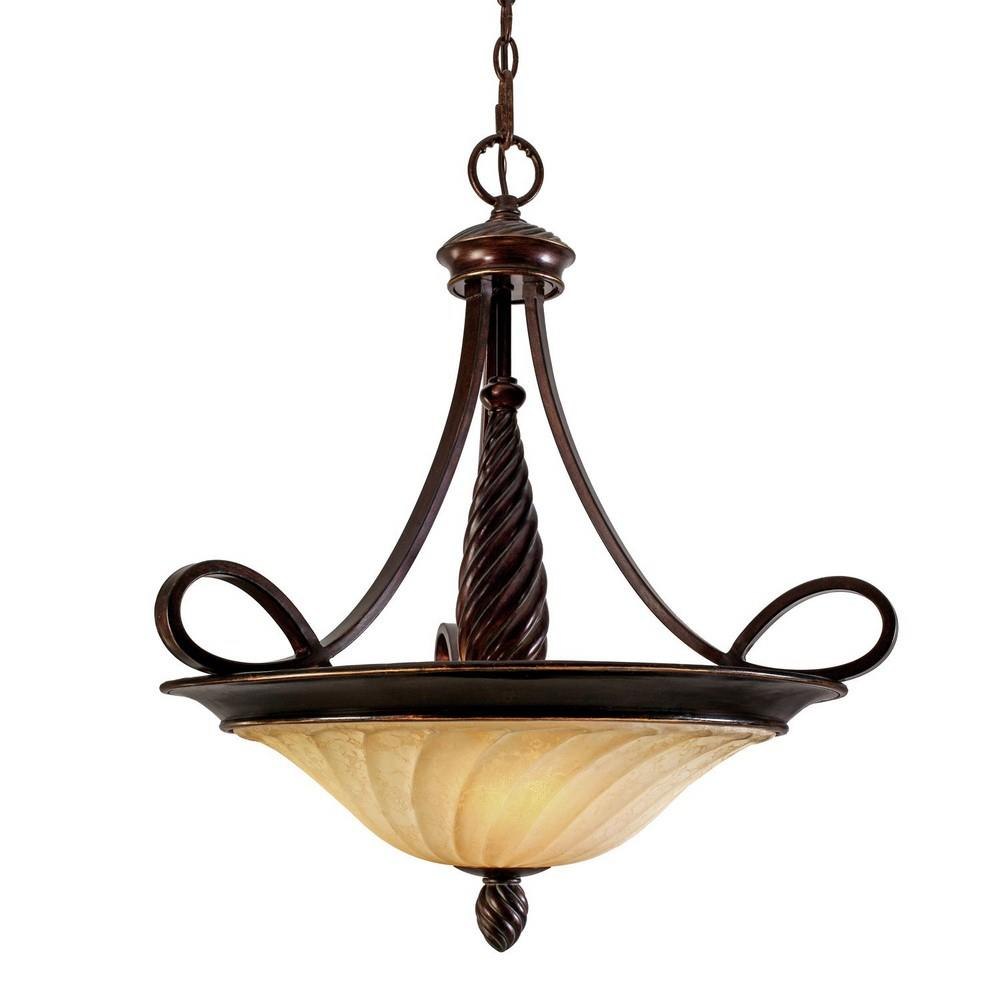 Bailey Street Home 170-BEL-735572 Brickfield End - 3 Light Bowl Pendant in Variety of style - 25.25 Inches high by 23.5 Inches wide
