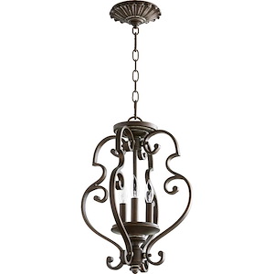 Highbury Beeches - 3 Light Dual Mount Pendant in Transitional style - 13.5 inches wide by 17 inches high
