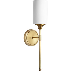 1 Light Cylinder Wall Mount with Satin Opal Glass-19 Inches H by 4.75 Inches W - 1146908