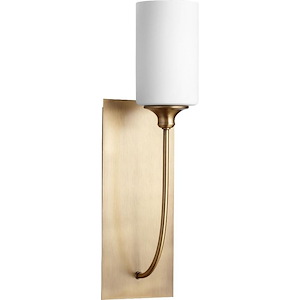 1 Light Rectangular Wall Mount with Satin Opal Glass-18.5 Inches H by 5.25 Inches W - 1150834