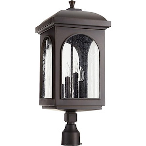 Manor Farm Isaf - 4 Light Outdoor Post Lantern in Transitional style - 10.5 inches wide by 21.5 inches high