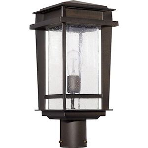 Little Maltings - 1 Light Outdoor Post Lantern in Bailey Street Home Home Collection style - 8 inches wide by 18.5 inches high - 1150936