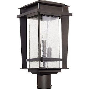 Little Maltings - 3 Light Outdoor Post Lantern in Bailey Street Home Home Collection style - 9.5 inches wide by 21 inches high